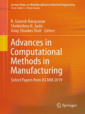 cover image of Advances in Computational Methods in Manufacturing